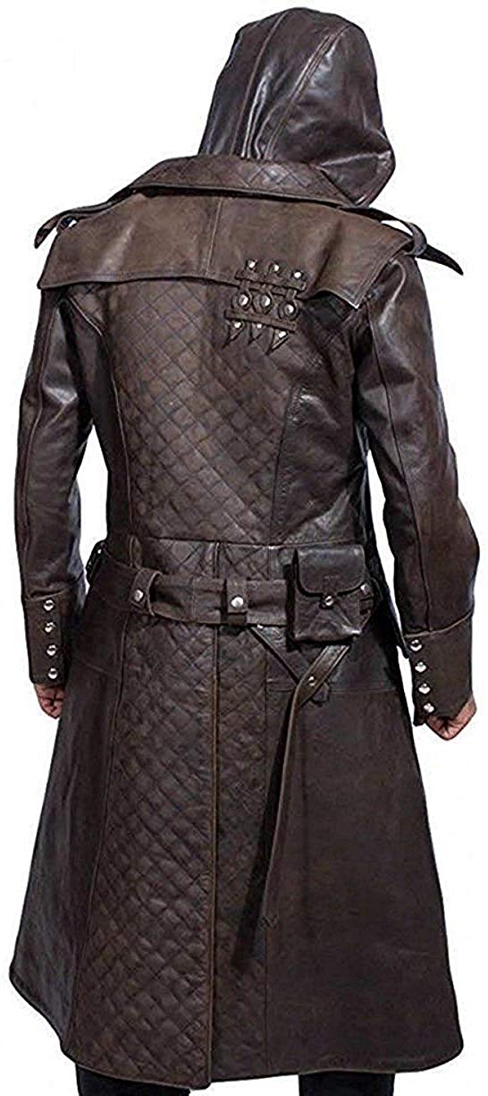 Assassin's Ninja Jacob Frye Jacket Brown Leather Trench Coat