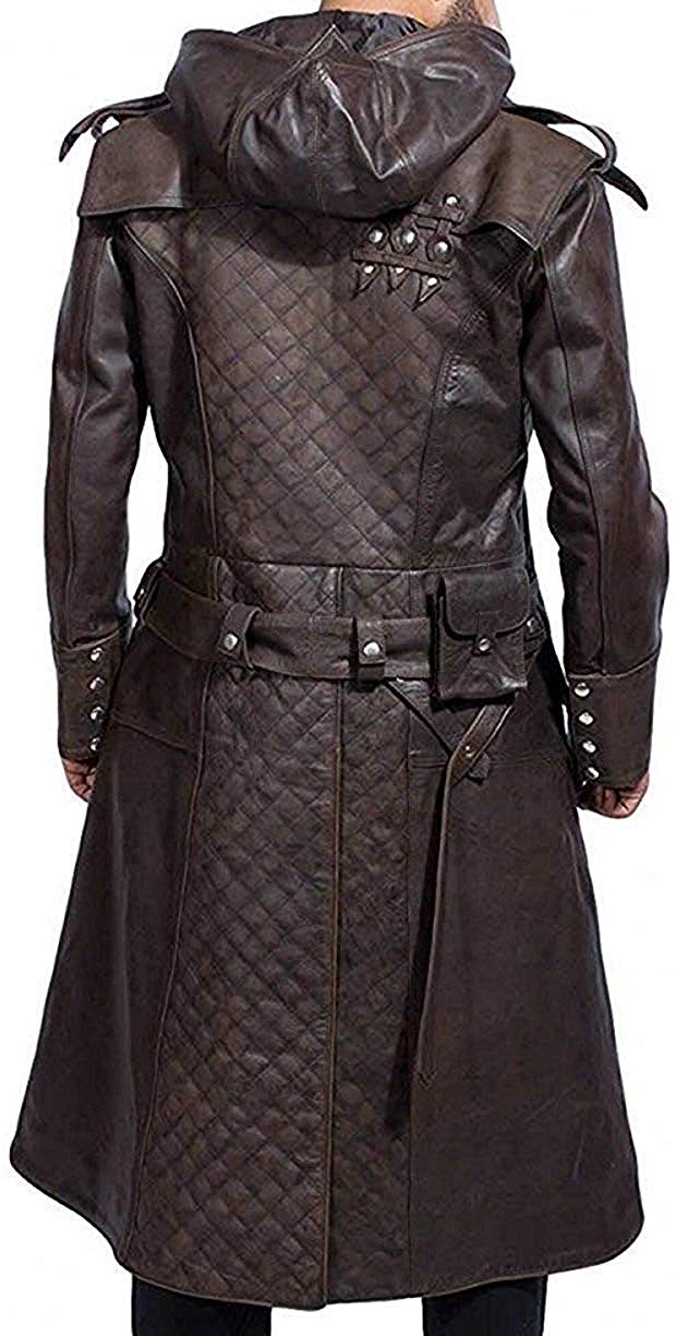 Assassin's Ninja Jacob Frye Jacket Brown Leather Trench Coat