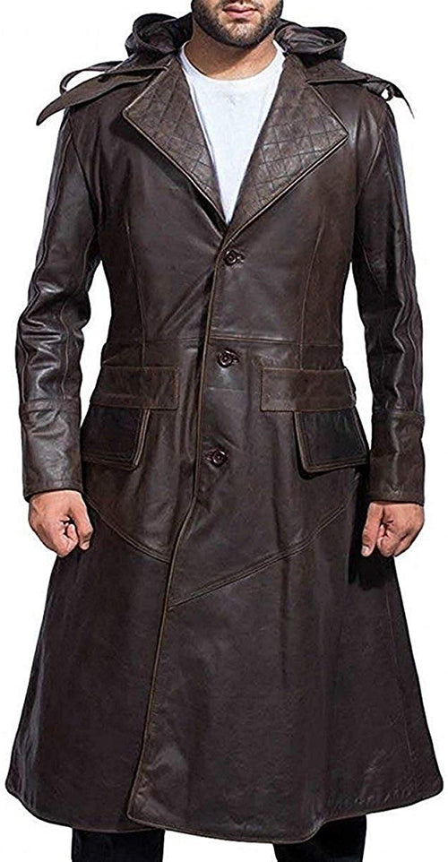 Assassin's Ninja Jacob Frye Jacket Brown Leather Trench Coat