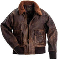 Aviator G-1 Flight Jacket Distressed Brown Real Leather Bomber Jacket