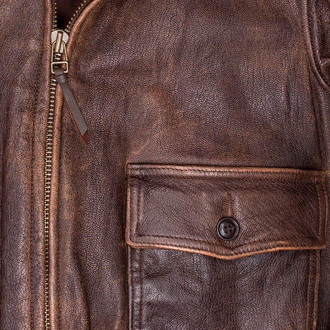 Aviator G-1 Flight Jacket Distressed Brown Real Leather Bomber Jacket