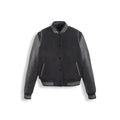 Black Varsity Leather Bomber Jacket