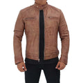 Cafe Racer Dodge Distressed Leather Jacket