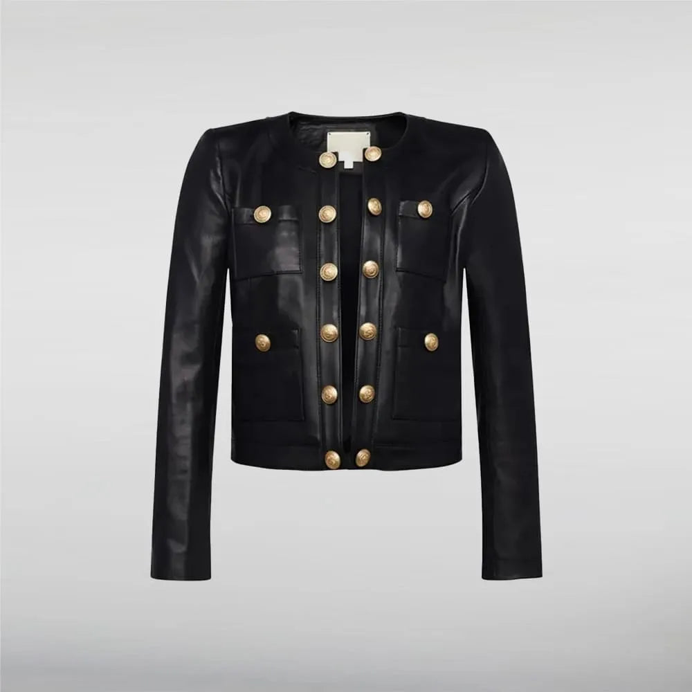 Karl Rath Collarless Leather Jacket