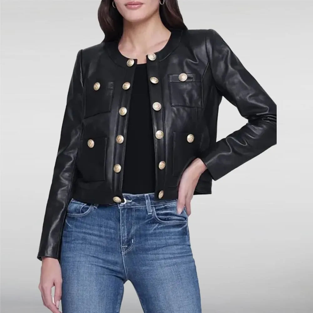 Karl Rath Collarless Leather Jacket