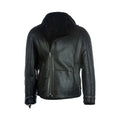 Mens Black B3 Shearling Bomber Leather Jacket