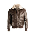 Mens Pilot Brown Bomber Shearling Leather Jacket