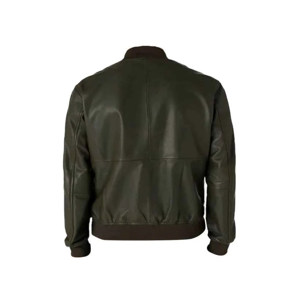 Men Classic Bomber Leather Jacket