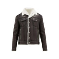 Mens Brown Fur Shearling Leather Jacket