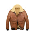 Mens Aviator Camel Brown A2 Fur Shearling Jacket