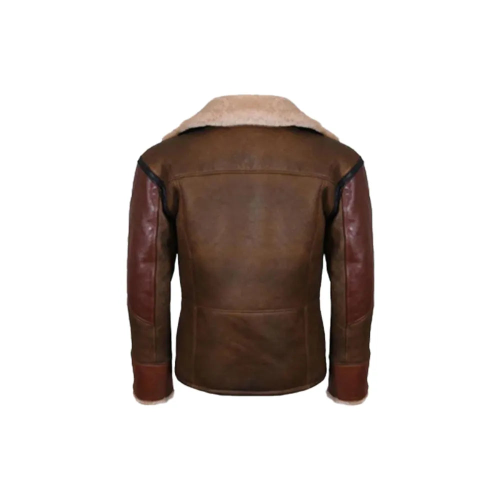 Mens RAF B3 Aviator Leather Bomber Flying Jacket