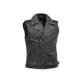 Mens Black Biker Leather Vest