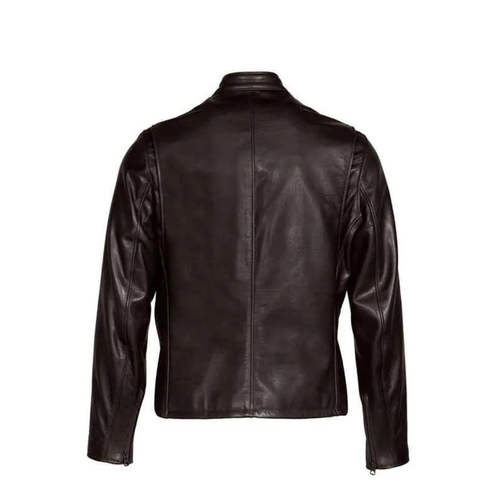 Cafe Racer Distressed Leather Jacket