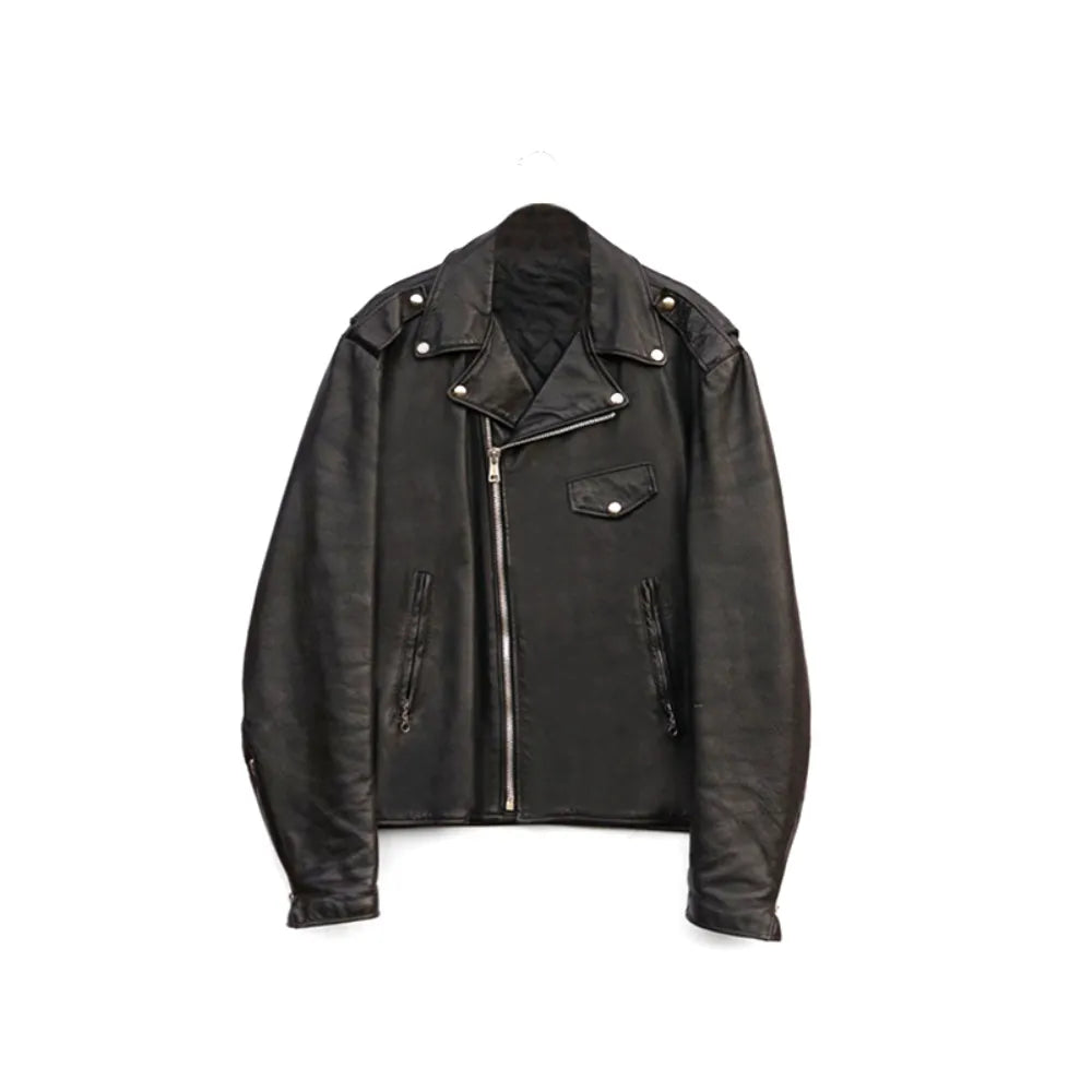 Vintage Black Motorcycle Leather Jacket